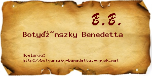 Botyánszky Benedetta névjegykártya